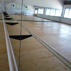 Mirror wall bracket mounted barre