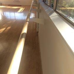pilates timber barre brackets through gyprock